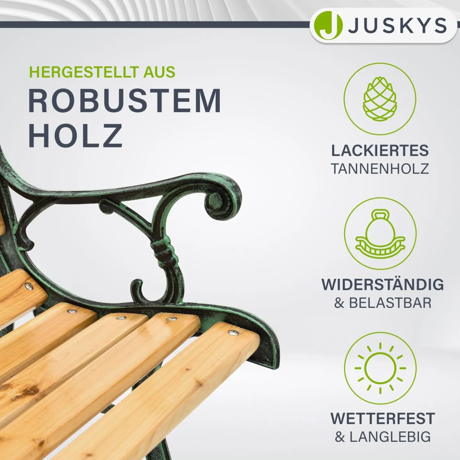 Gartenbank Venezia 2 Sitzer Bank aus lackiertem Holz aus Gusseisen