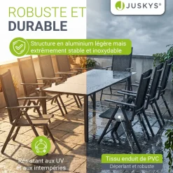 Gartengarnitur Milano Gartenset 7-teilig; Tischplatte aus Sicherheitsglas