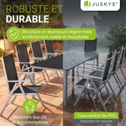 Gartengarnitur Milano Gartenset 7-teilig; Tischplatte aus Sicherheitsglas