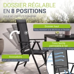 Gartengarnitur Milano Gartenset 7-teilig; Tischplatte aus Sicherheitsglas