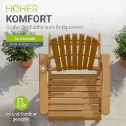 Gartenliegestuhl klappbar Korfu Wetterfester Liegestuhl aus Akazienholz