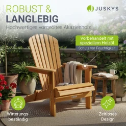 Gartenliegestuhl klappbar Korfu Wetterfester Liegestuhl aus Akazienholz