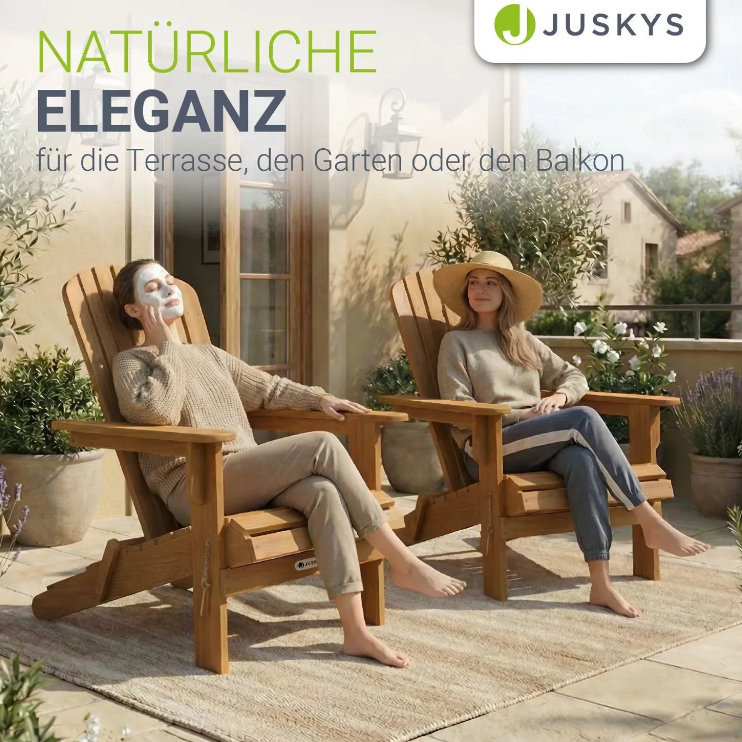 Gartenliegestuhl klappbar Korfu Wetterfester Liegestuhl aus Akazienholz