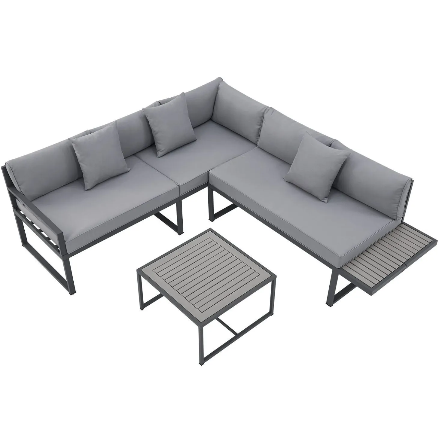 Gartenmöbel Lounge St. Tropez Gartenlounge für 4 Personen mit Tisch & 2 Sitzbänken