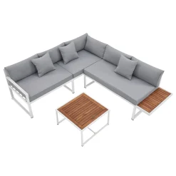 Gartenmöbel Lounge St. Tropez Gartenlounge für 4 Personen mit Tisch & 2 Sitzbänken