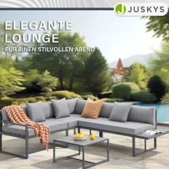 Gartenmöbel Lounge St. Tropez Gartenlounge für 4 Personen mit Tisch & 2 Sitzbänken