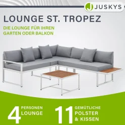 Gartenmöbel Lounge St. Tropez Gartenlounge für 4 Personen mit Tisch & 2 Sitzbänken