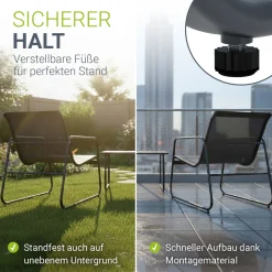Gartenmöbelset Genua 4-teilig Sitzgruppe Garten wetterfest mit Tisch & Bank