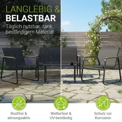Gartenmöbelset Genua 4-teilig Sitzgruppe Garten wetterfest mit Tisch & Bank