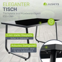 Gartenmöbelset Genua 4-teilig Sitzgruppe Garten wetterfest mit Tisch & Bank