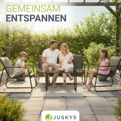 Gartenmöbelset Genua 4-teilig Sitzgruppe Garten wetterfest mit Tisch & Bank