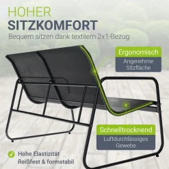 Gartenmöbelset Genua 4-teilig Sitzgruppe Garten wetterfest mit Tisch & Bank