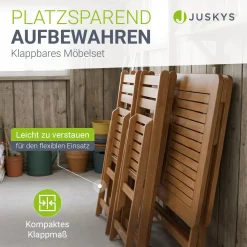 Gartenmöbel-Set Rimini aus Akazienholz Gartengarnitur 5-teilig mit Tisch und 4 Stühlen