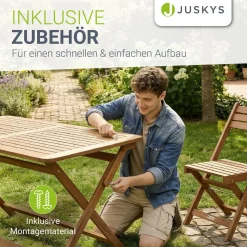 Gartenmöbel-Set Rimini aus Akazienholz Gartengarnitur 5-teilig mit Tisch und 4 Stühlen