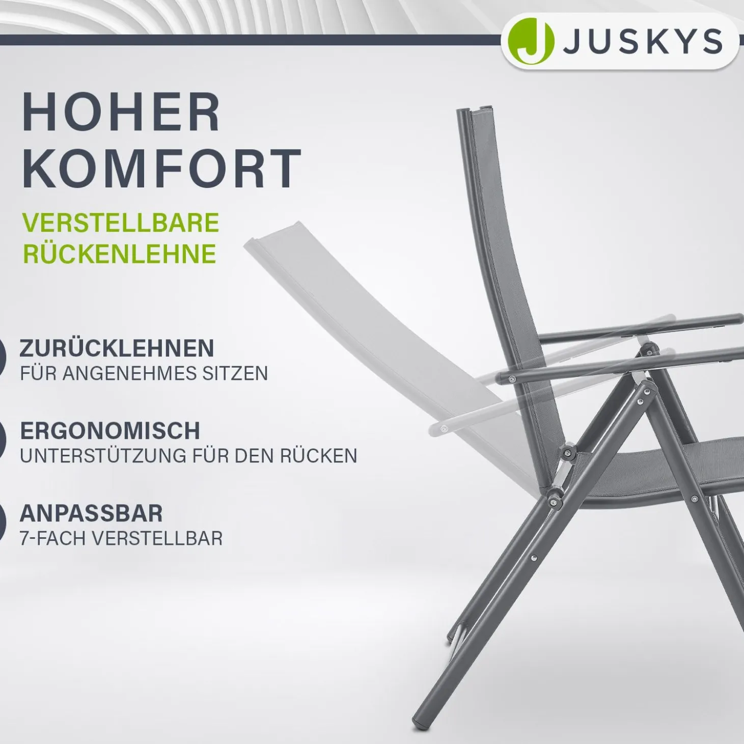 Gartenstuhl Calena Hochlehner Gartenstuhl mit 7-fach verstellbarer Lehne