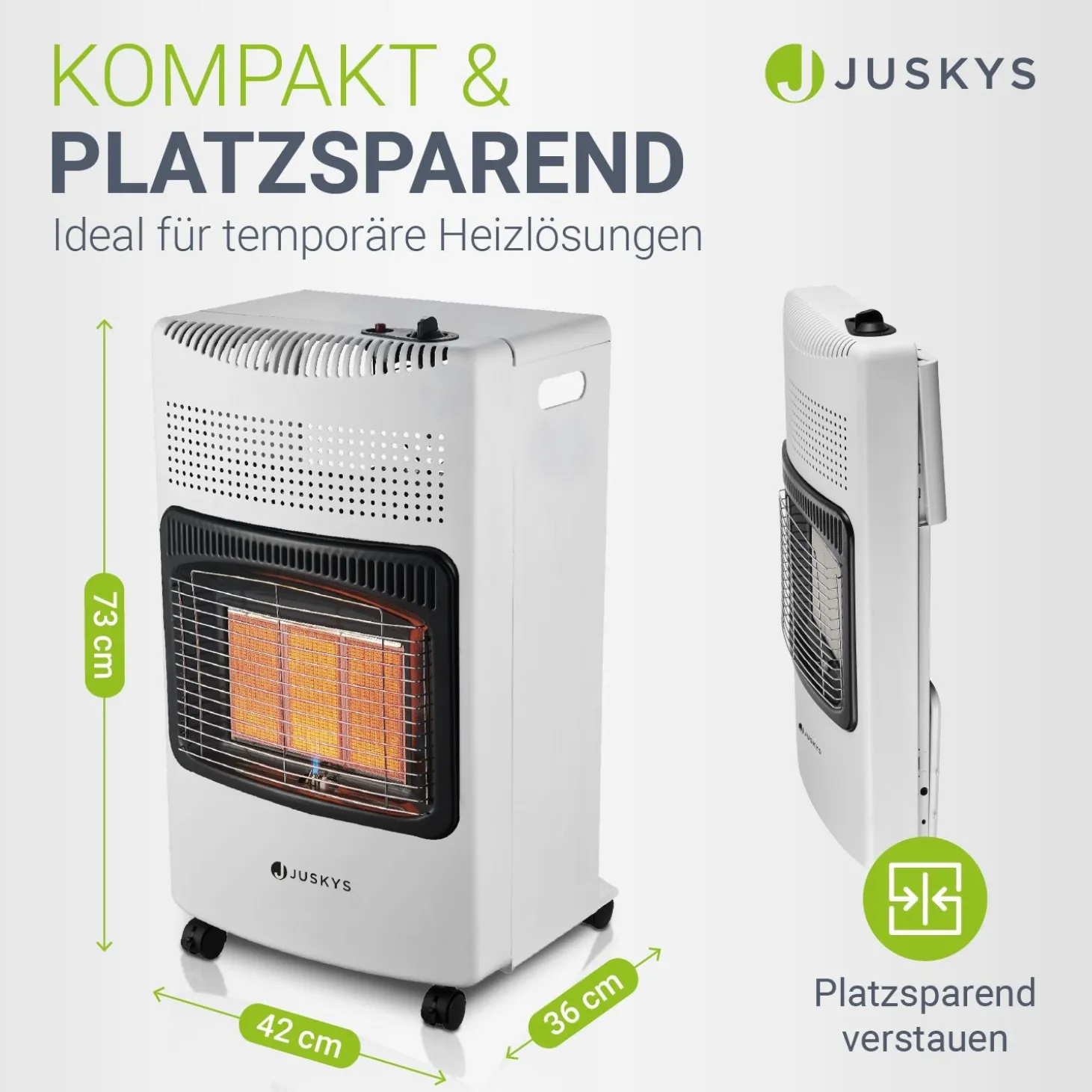 Gasheizer für Innenräume 3-Wärme-Stufen Heizstrahler mit bis zu 4200 Watt für Terrasse & Outdoor