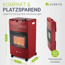 Gasheizer für Innenräume 3-Wärme-Stufen Heizstrahler mit bis zu 4200 Watt für Terrasse & Outdoor