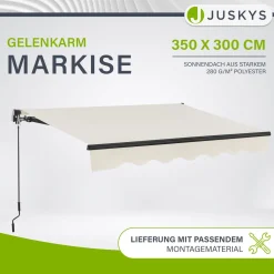 Gelenkarmmarkise mit Kurbel Markise für Terrasse & Balkon - inklusive Halterung