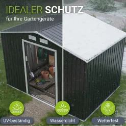 Gerätehaus Metall Geräteschuppen aus Metall mit Fundamentrahmen