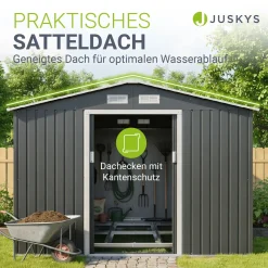 Gerätehaus Metall Geräteschuppen aus Metall mit Fundamentrahmen