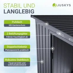 Gerätehaus Metall Geräteschuppen aus Metall mit Fundamentrahmen