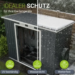 Gerätehaus Metall Geräteschuppen aus Metall mit Fundamentrahmen