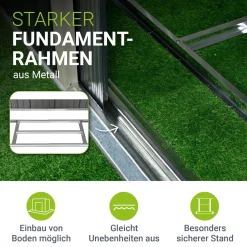 Gerätehaus Metall Geräteschuppen aus Metall mit Fundamentrahmen