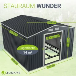 Gerätehaus Metall Geräteschuppen aus Metall mit Fundamentrahmen
