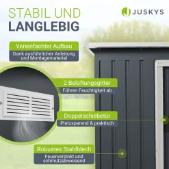 Gerätehaus Metall Geräteschuppen aus Metall mit Fundamentrahmen