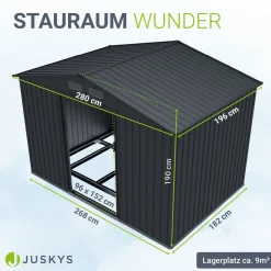 Gerätehaus Metall Geräteschuppen aus Metall mit Fundamentrahmen