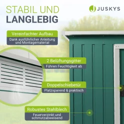 Gerätehaus Metall Geräteschuppen aus Metall mit Fundamentrahmen
