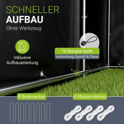 Gerätezelt für wetterfesten Schutz Zeltgarage für Fahrrad, Motorrad & Gartengeräte