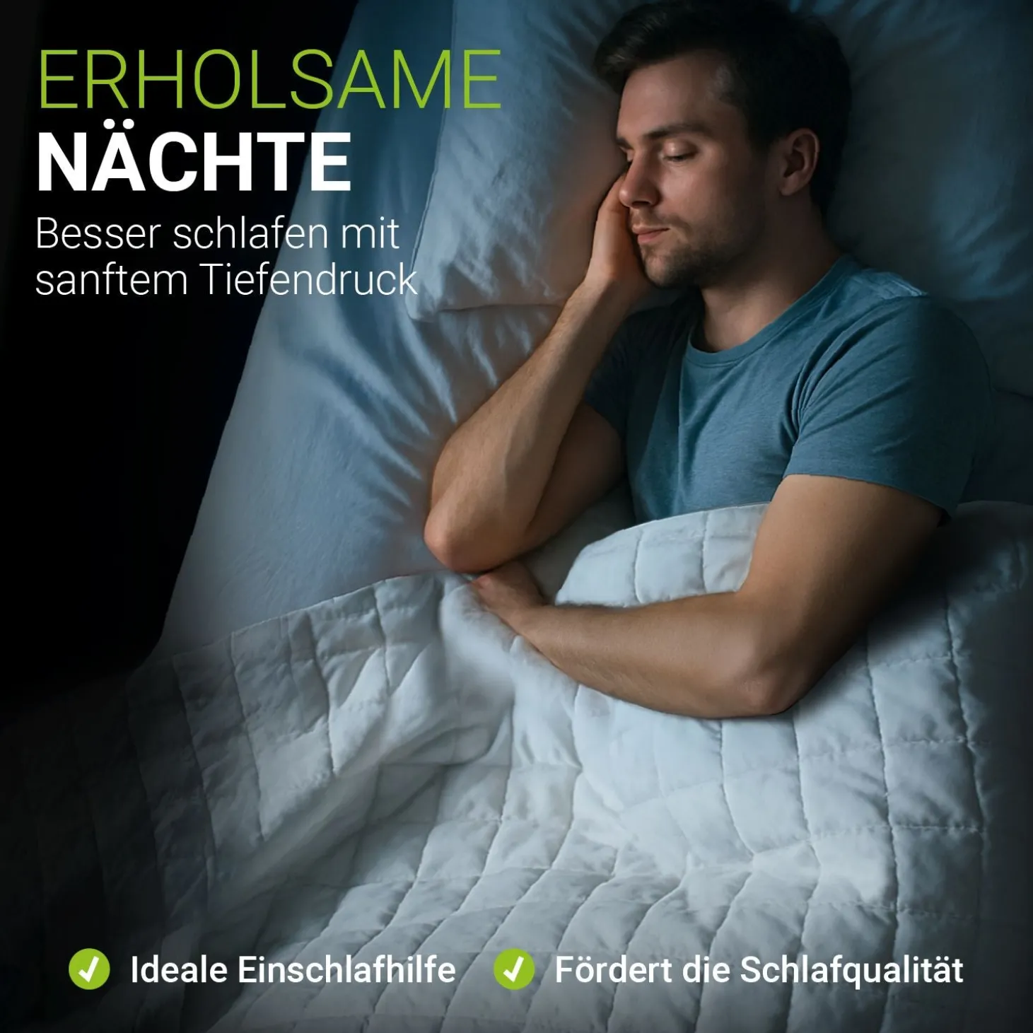 Gewichtsdecke 135x200 cm Therapiedecke für einen entspannten und ausgeruhten Schlaf