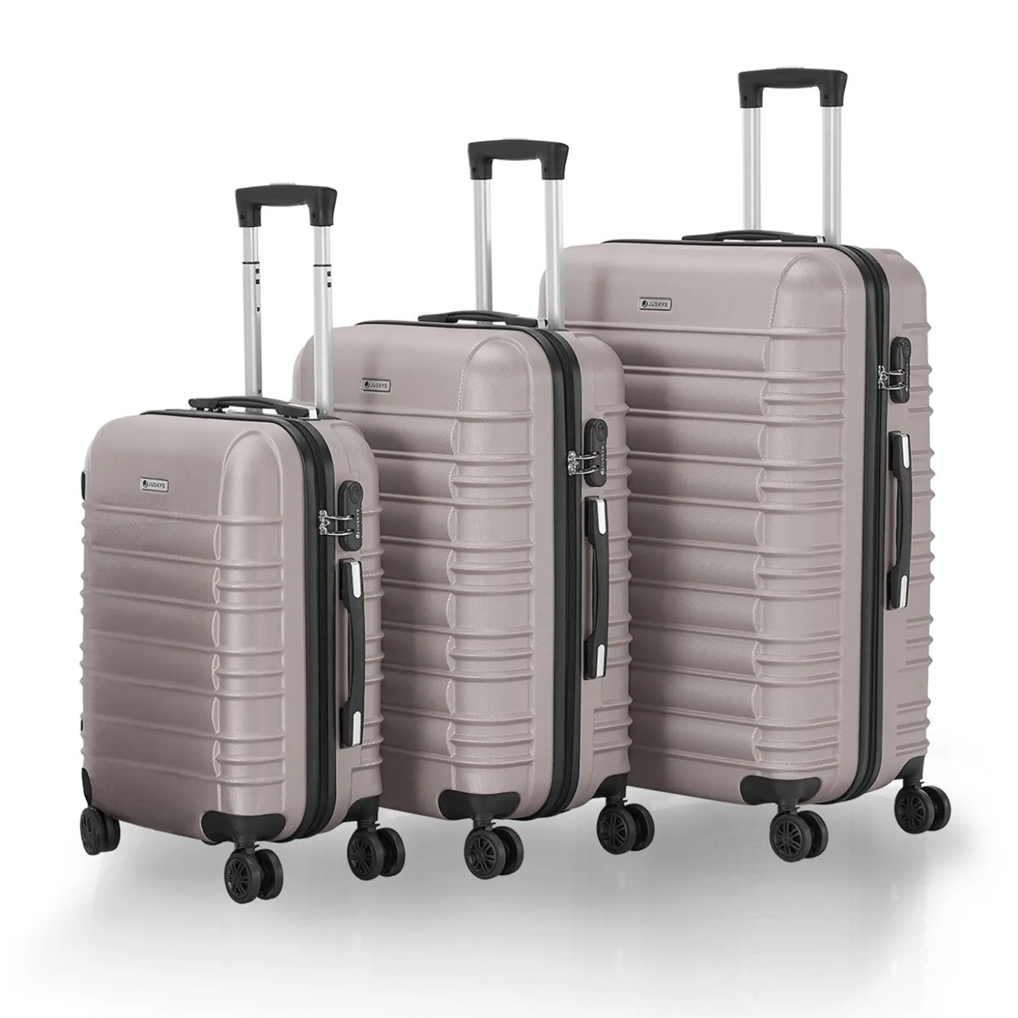 Hartschalen Kofferset Rom 3 & 4 tlg. Set mit schlagfester ABS-Hartschale, 360° Rollen