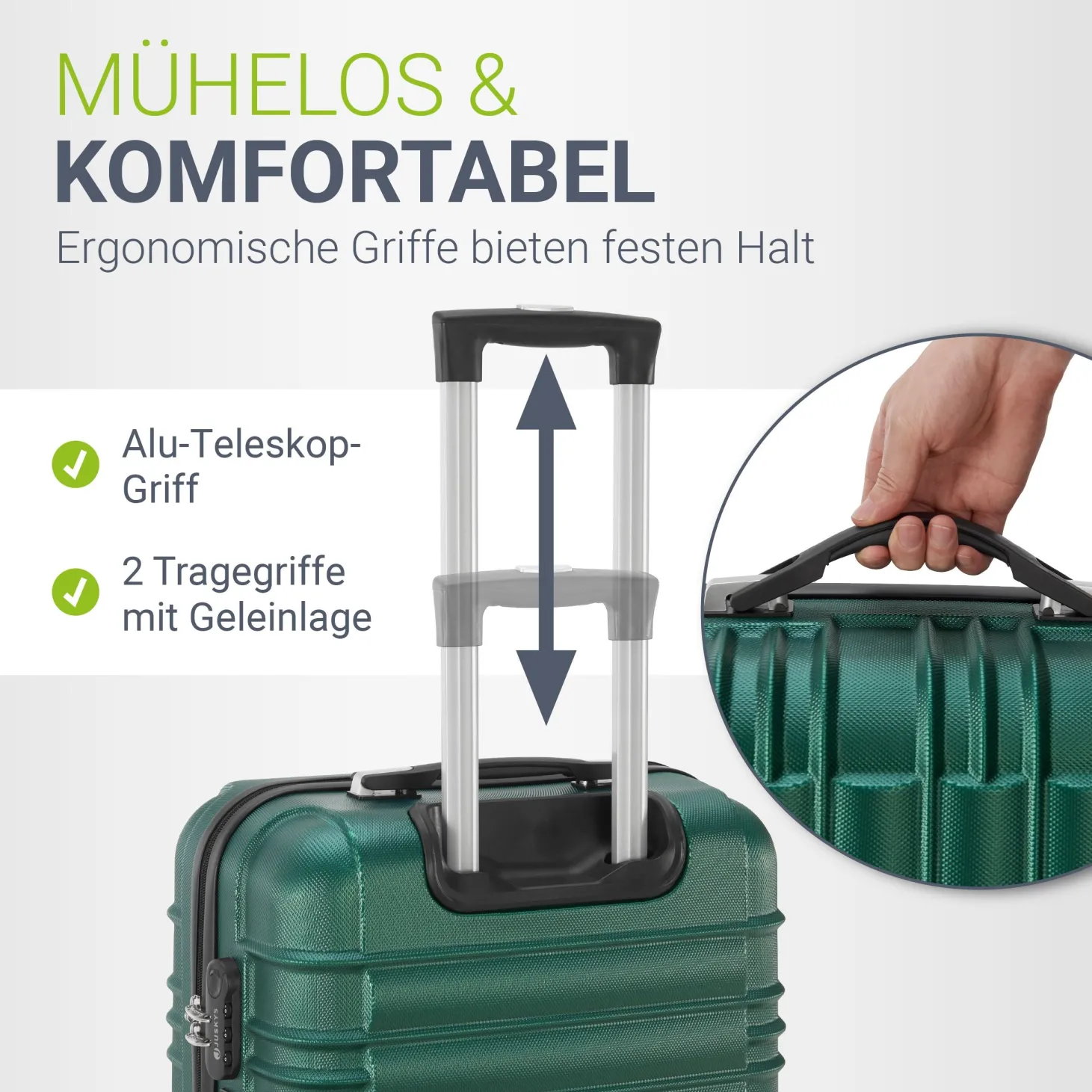 Hartschalen Kofferset Rom 3 & 4 tlg. Set mit schlagfester ABS-Hartschale, 360° Rollen