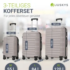 Hartschalen Kofferset Rom 3 & 4 tlg. Set mit schlagfester ABS-Hartschale, 360° Rollen