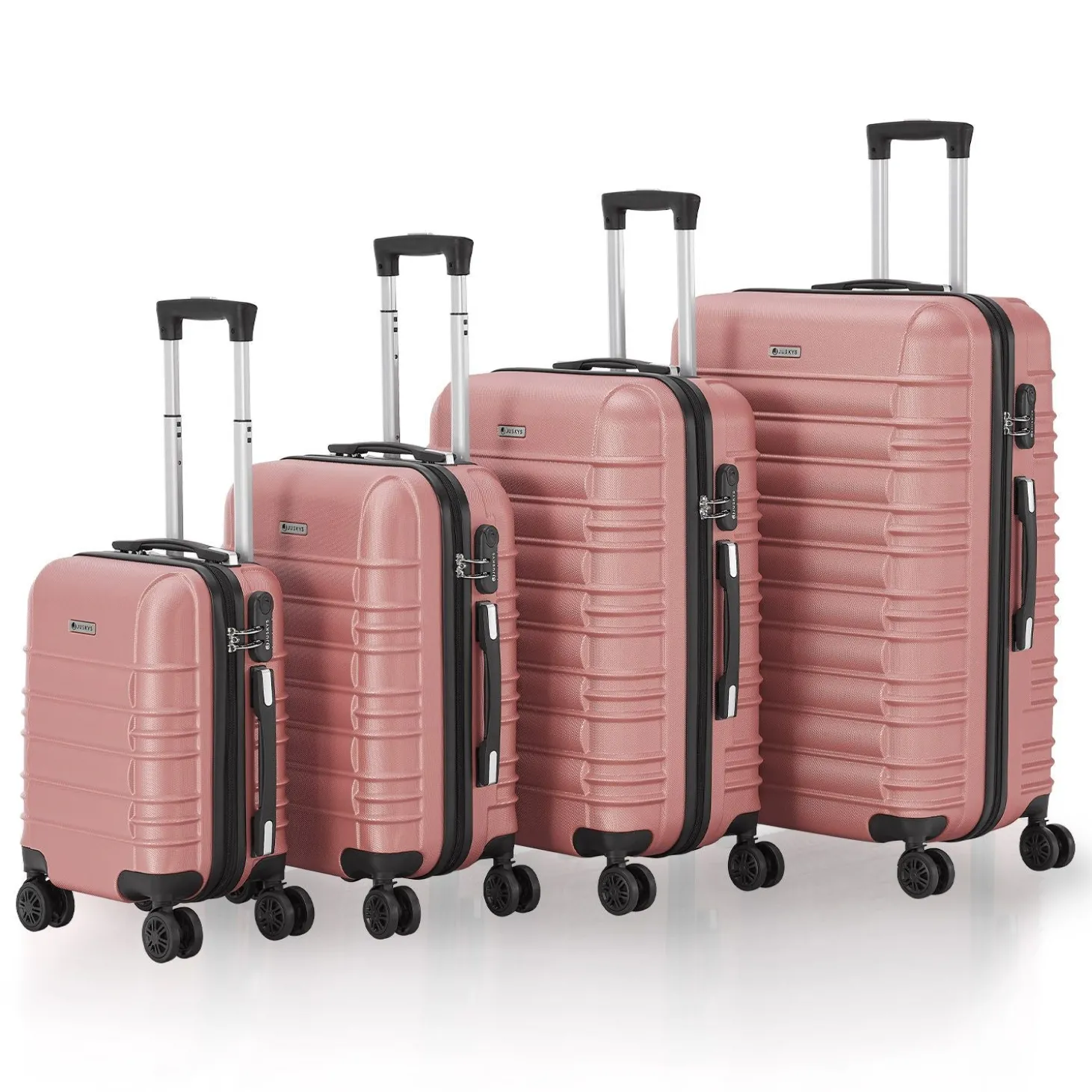 Hartschalen Kofferset Rom 3 & 4 tlg. Set mit schlagfester ABS-Hartschale, 360° Rollen