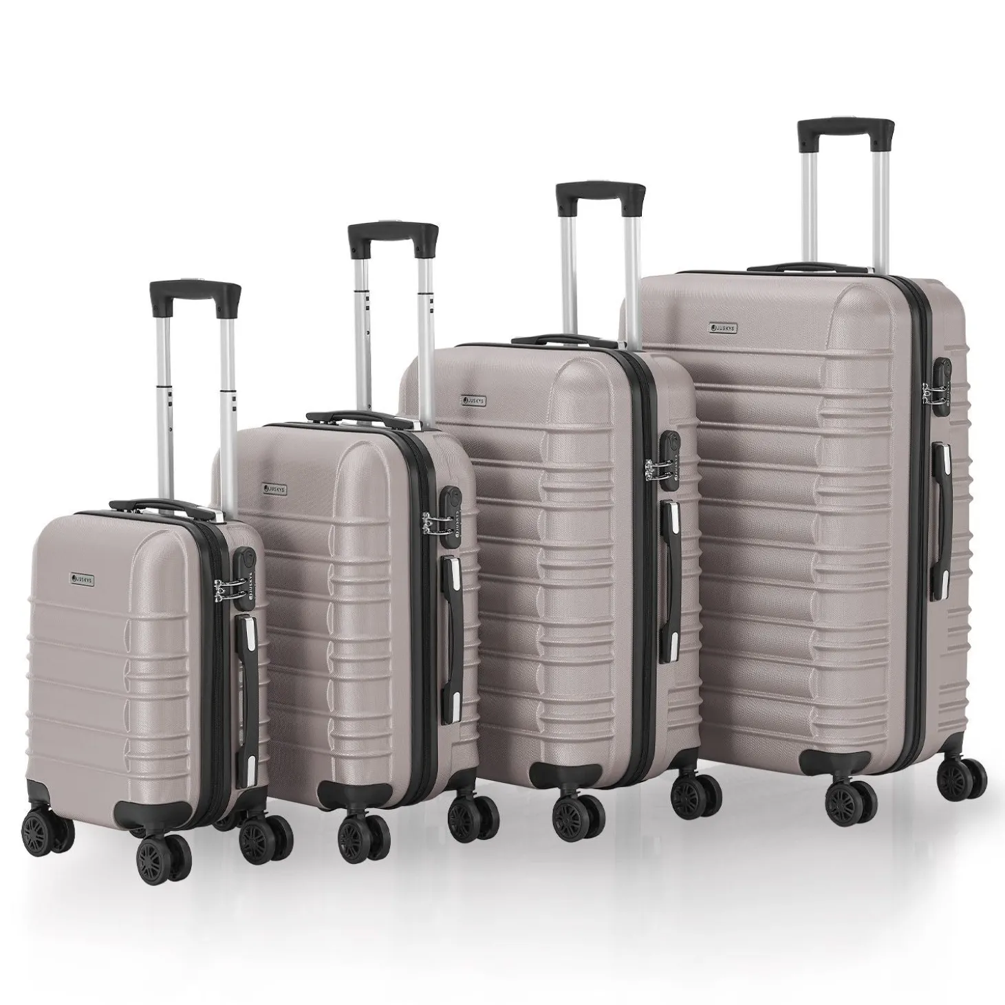 Hartschalen Kofferset Rom 3 & 4 tlg. Set mit schlagfester ABS-Hartschale, 360° Rollen