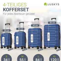 Hartschalen Kofferset Rom 3 & 4 tlg. Set mit schlagfester ABS-Hartschale, 360° Rollen