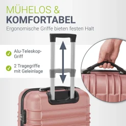Hartschalen Kofferset Rom 3 & 4 tlg. Set mit schlagfester ABS-Hartschale, 360° Rollen