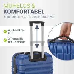 Hartschalen Kofferset Rom 3 & 4 tlg. Set mit schlagfester ABS-Hartschale, 360° Rollen