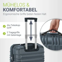 Hartschalen Kofferset Rom 3 & 4 tlg. Set mit schlagfester ABS-Hartschale, 360° Rollen