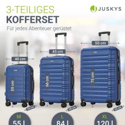 Hartschalen Kofferset Rom 3 & 4 tlg. Set mit schlagfester ABS-Hartschale, 360° Rollen