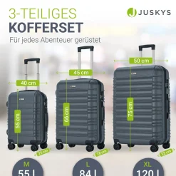 Hartschalen Kofferset Rom 3 & 4 tlg. Set mit schlagfester ABS-Hartschale, 360° Rollen