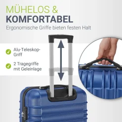 Hartschalen Kofferset Rom 3 & 4 tlg. Set mit schlagfester ABS-Hartschale, 360° Rollen