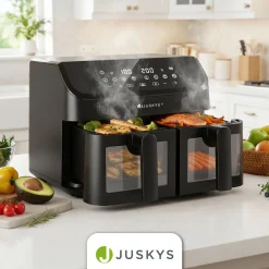 Heißluftfritteuse 9 L Airfryer mit 2 Kammern & 9 Programmen