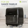 Heißluftfritteuse 12L mit 10 Programmen Airfryer für schnelles Kochen in Schwarz mit Display & Zubehör
