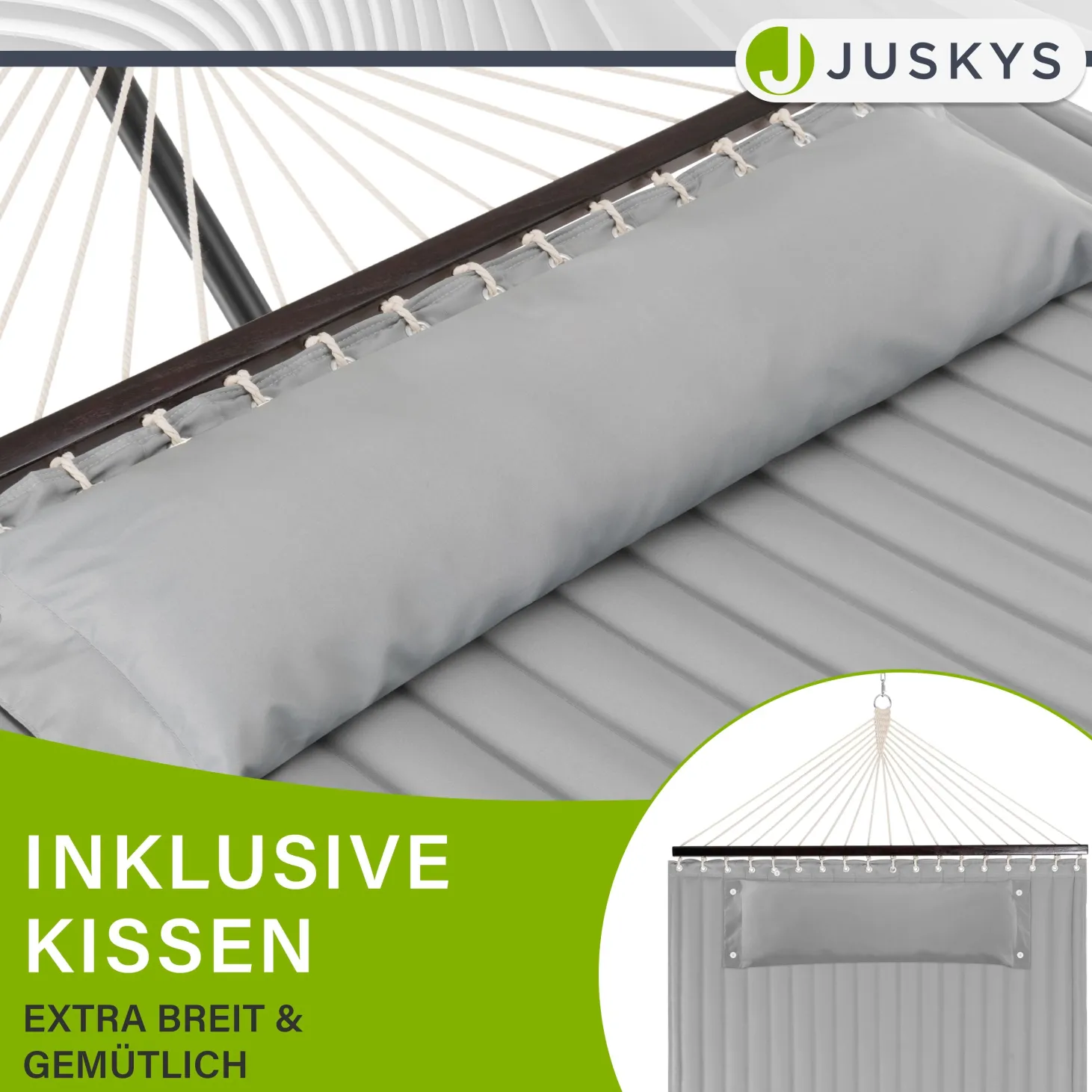 Hängematte Cata mit Gestell Indoor- und Outdoor-Hängematte mit Kissen