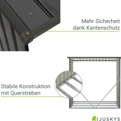 Holzunterstand Metall Enno Wetterfestes Kaminholzregal außen für Brennholz