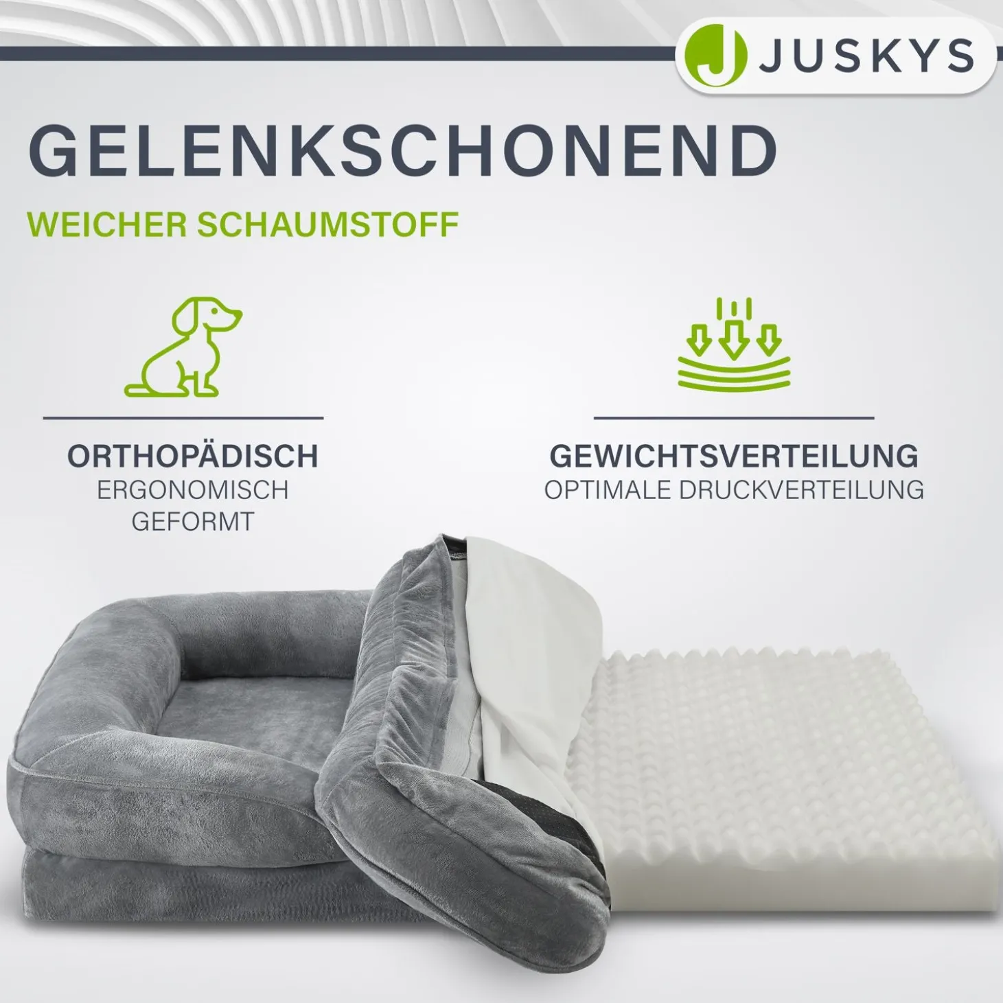Hundebett Sheena Orthopädisches Haustierbett mit weichem Bezug